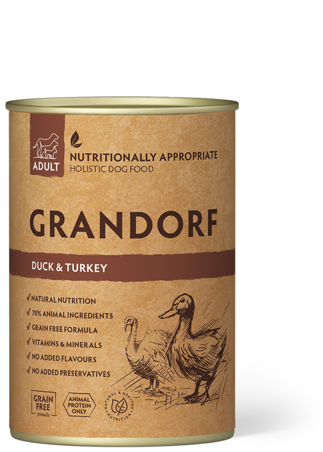 GRANDORF Dog Duck&Turkey Wet Dog Food, 400g