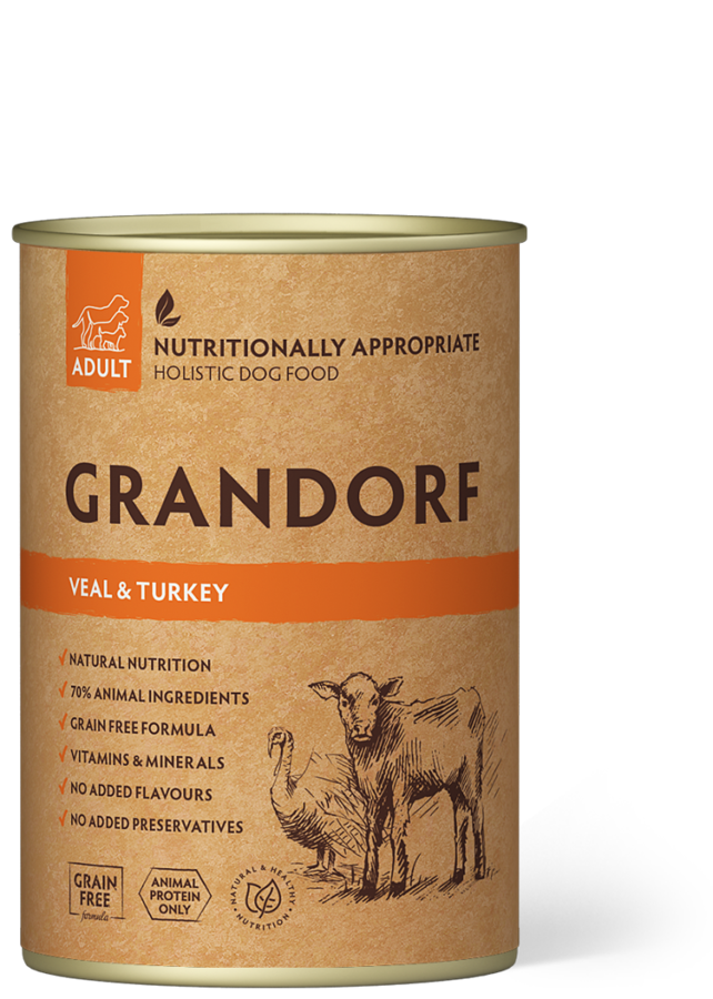 GRANDORF Dog Veal&Turkey Dog Wet Food, 400g