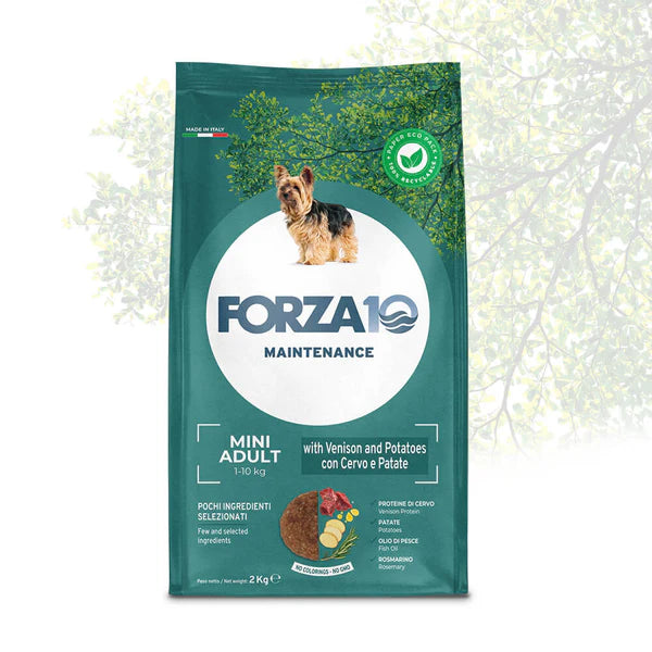 Forza10 Mini Dog Adult Alimento seco de mantenimiento con venado y patatas, 2 kg