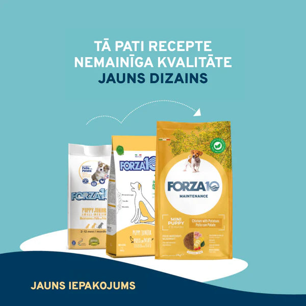 Forza10 Puppy Junior Maintenance Kleines/mittleres Trockenfutter mit Huhn und Kartoffeln, 2 kg