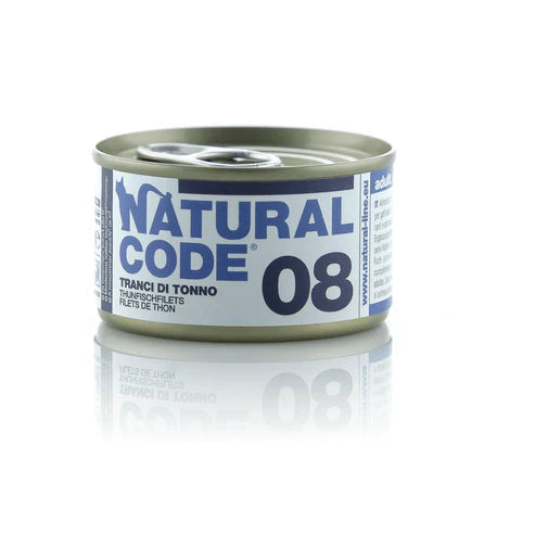 Natural Code 08 Mitrā barība kaķiem ar tunci, 85g