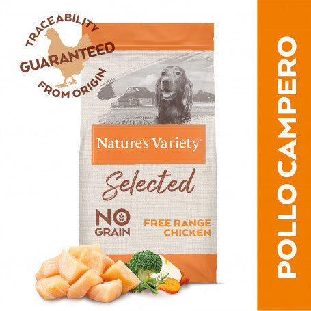 Nature's Variety Selected Medium and Large Adult Dog, Free Range Chicken, Dry Dog Food, Grain Free, 12kg