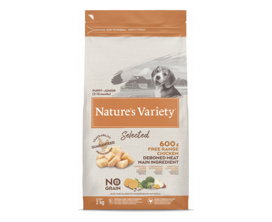 Nature's Variety sausā barība ar brīvi turētu vistu kucēniem/junioriem ar vistu, 0.6kg