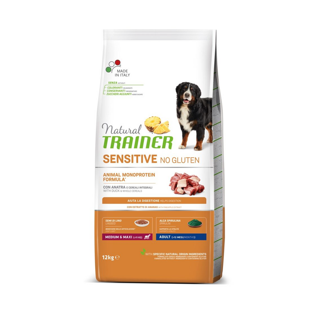 Natural Trainer Sensitive Dry Dog Food For Medium and Maxi Adult, 12kg