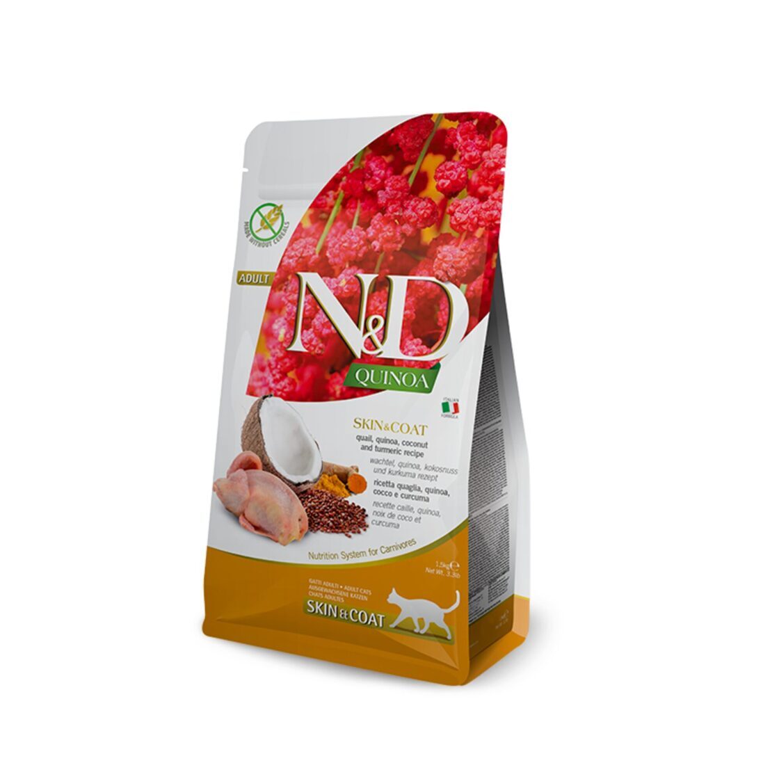Farmina N&D Cat Quinoa Quail Skin&Coat Dry Cat Food, 5kg