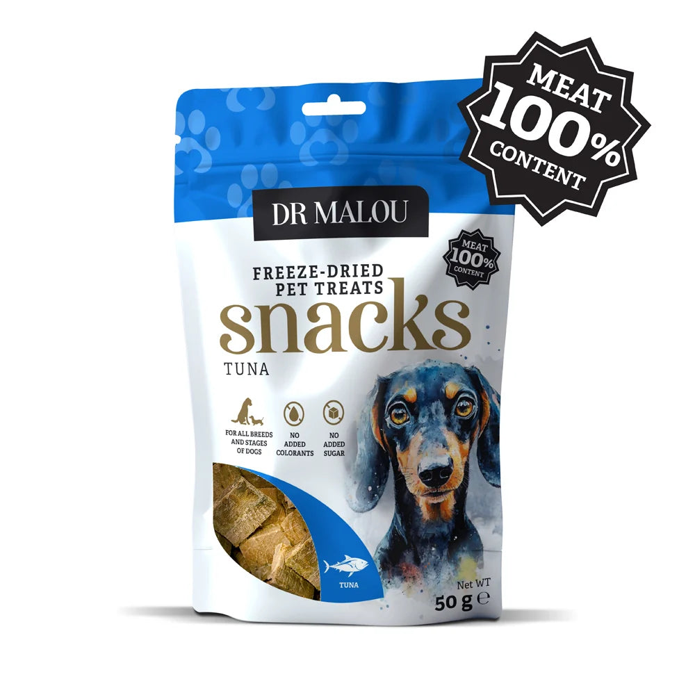 Dr Malou Freeze-Dried Meat Cubes with Tuna for Dogs, 50g