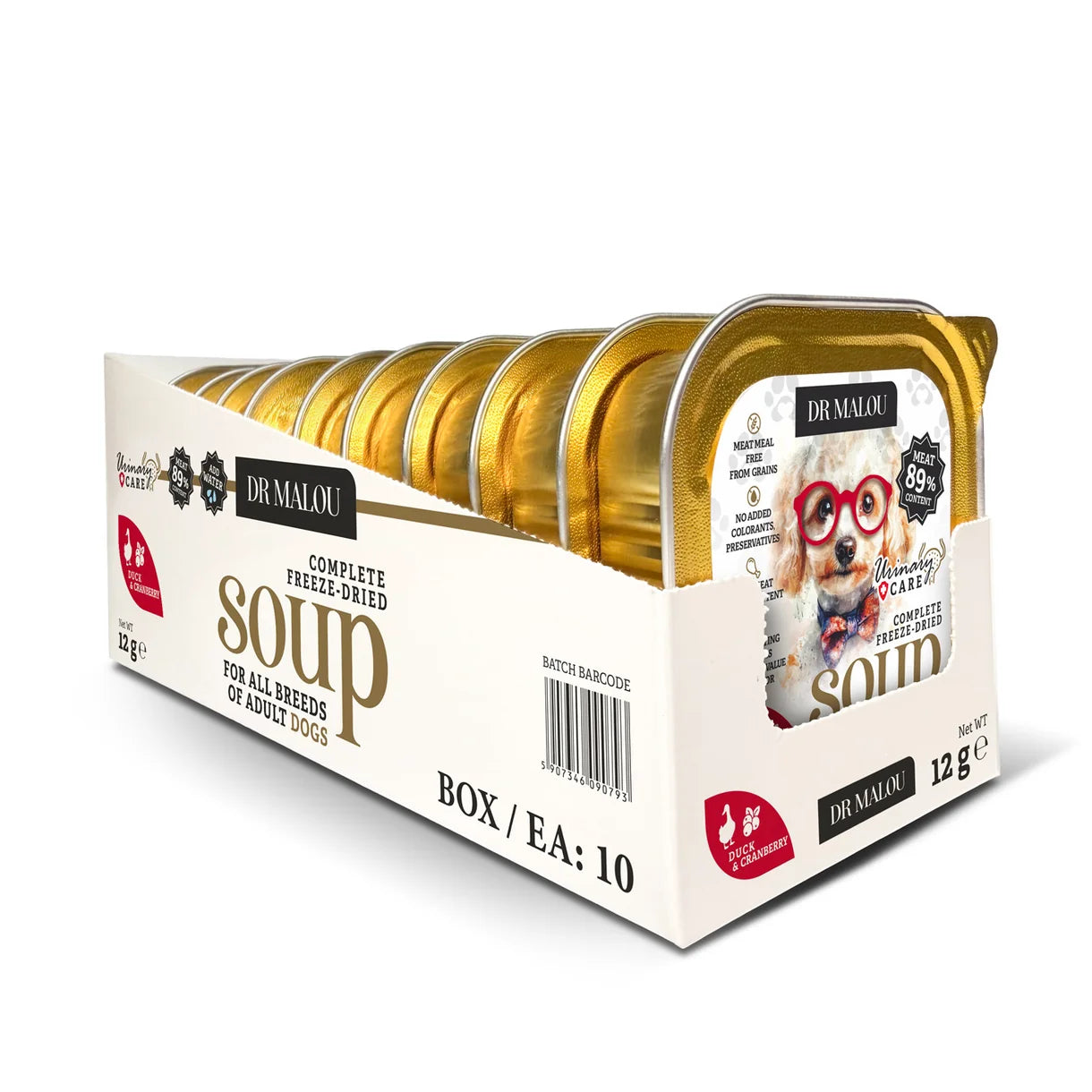Dr Malou Freeze-Dried Soup for Dogs with Duck & Cranberries Urinary, 12 g