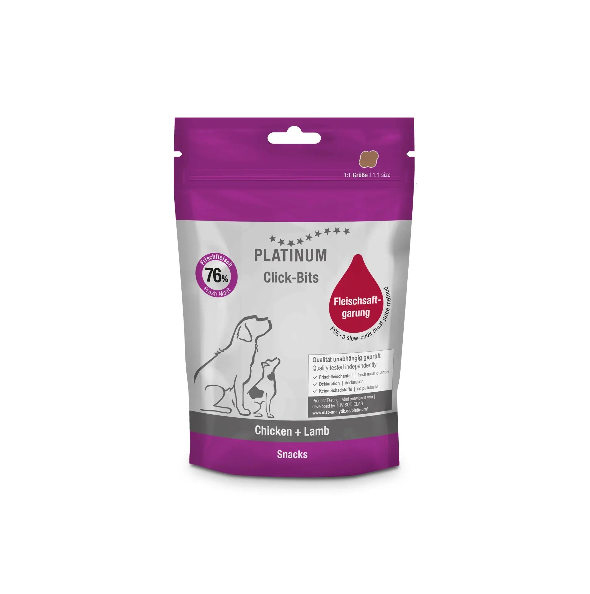 Platinum Dog Treats Click Bits with Chicken and Lamb, 150 g