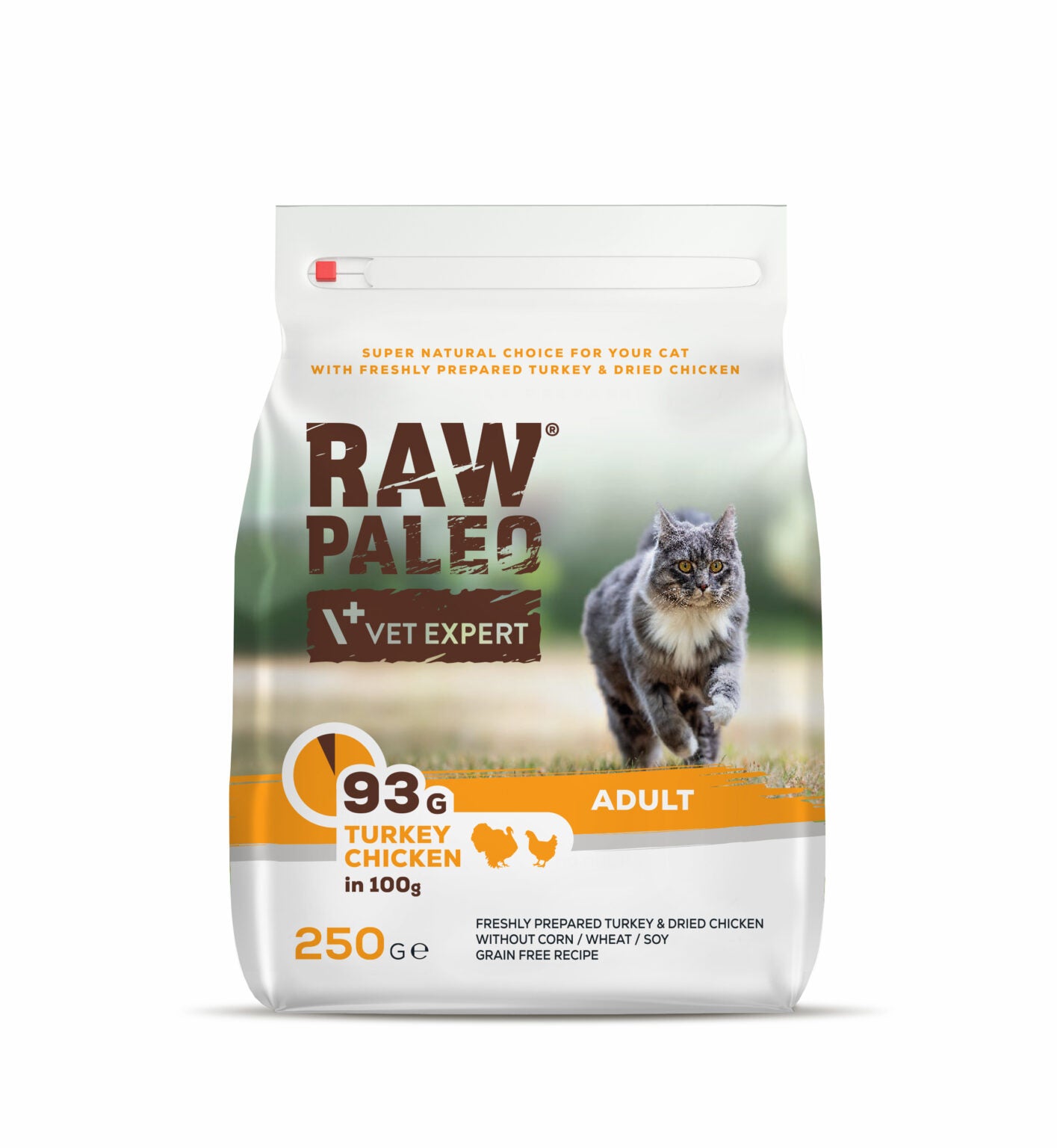 Vet Expert Raw Paleo with Turkey&Chicken for Adult Dry Cat Food 250g