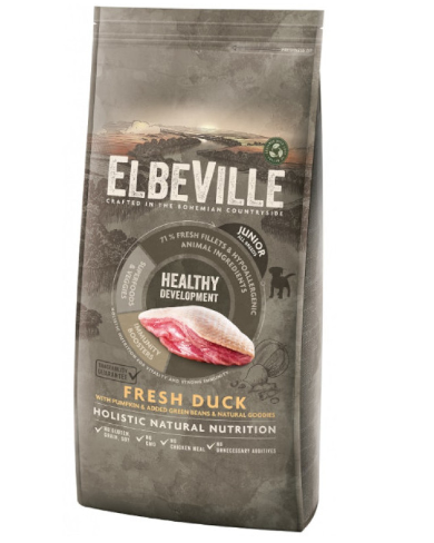 ELBEVILLE Puppy and Junior All Breeds Dry Dog Food Fresh Duck Healthy Development, 11.4 kg