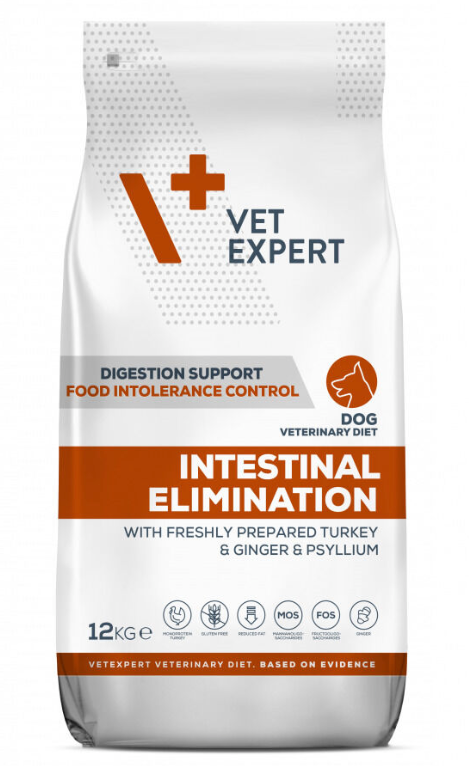 Vetexpert Intestinal Elimination Sausā barība suņiem, 12kg