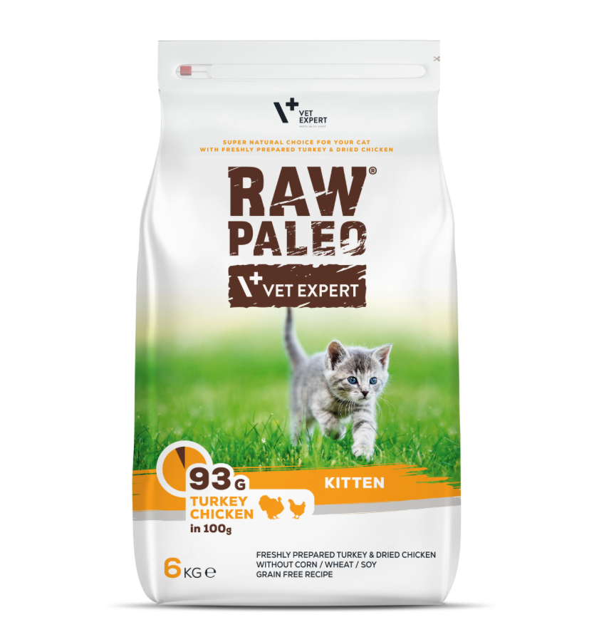 Vet Expert Raw Paleo mit Pute & Huhn für Kätzchen, Trockenfutter 6 kg