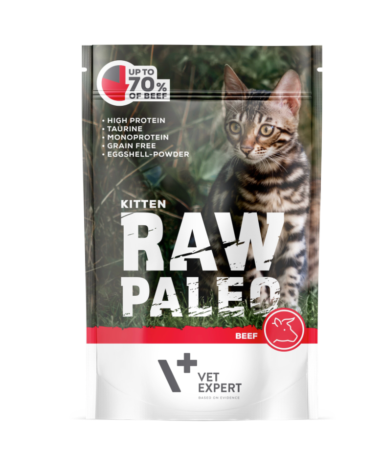 Vet Expert Raw Paleo with Beef Wet Kitten Food 100g