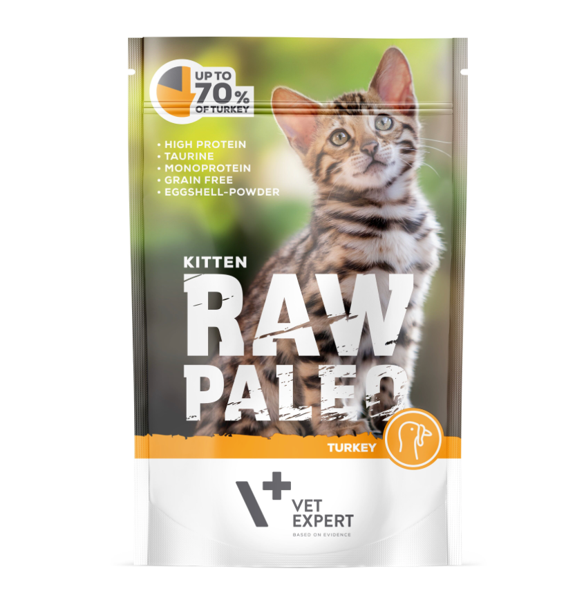 Vet Expert Raw Paleo with Turkey Wet Kitten Food 100g