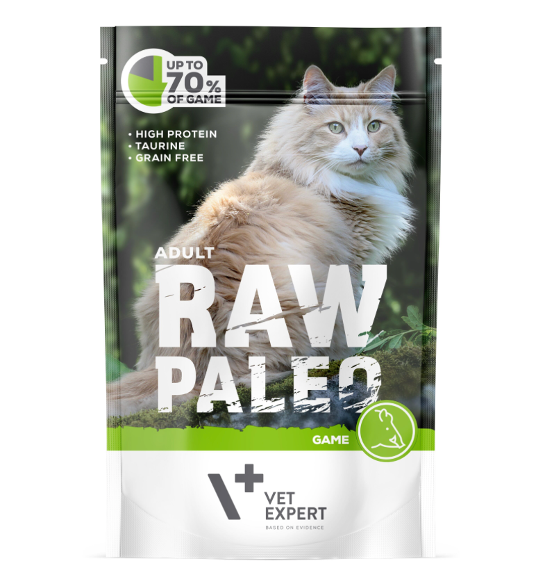 Vet Expert Raw Paleo mit Wild für ausgewachsene Katzen Nassfutter 100 g