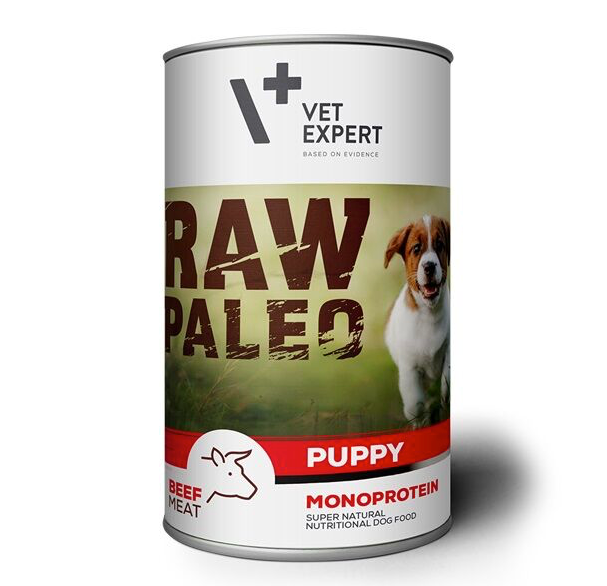 Vet Expert Raw Paleo with Beef Wet Puppy Food 400g