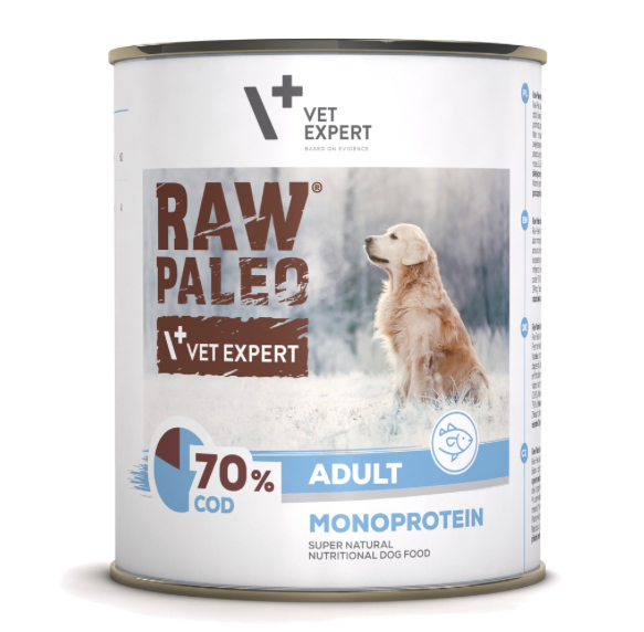 Vet Expert Raw Paleo with Cod for Adult Wet Dog Food 800g