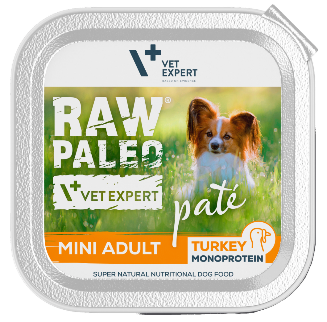 Vet Expert Raw Paleo with Turkey for Mini Adult Wet Dog Food 150g