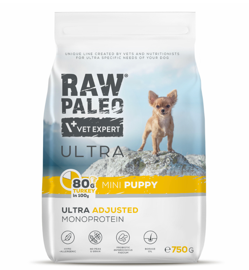 Raw Paleo Ultra Kalkonvalp Små Raser 750g