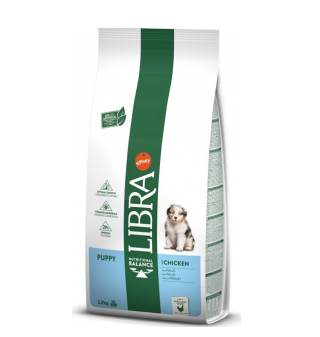Libra Dog Puppy Dry Dog Food With Chciken, 12kg