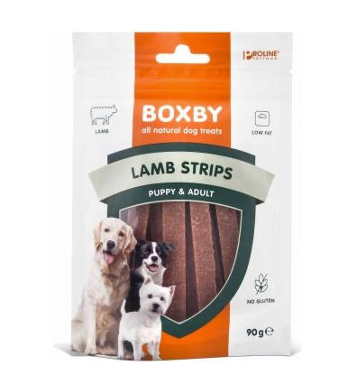 Boxby Lamb Strips Puppy&Adult 90g Snack for Dogs