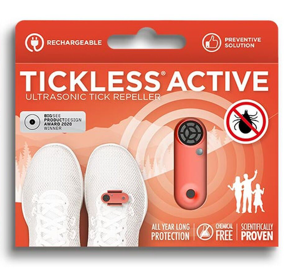 TICKLESS Active Red Ultrasonic Tick Repeller (USB)