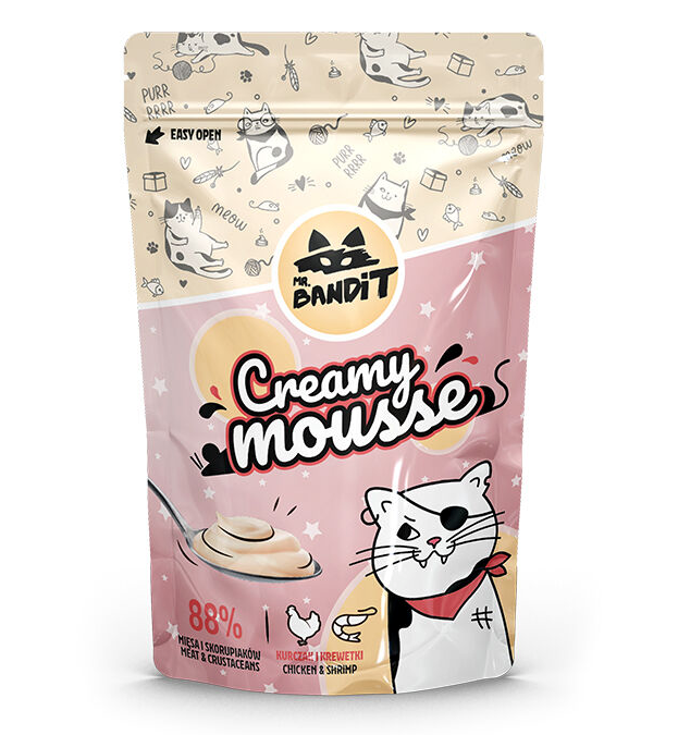 Mr. Bandit Creamy Mousse with Chicken and Shrimp Treats for Cats, 60g