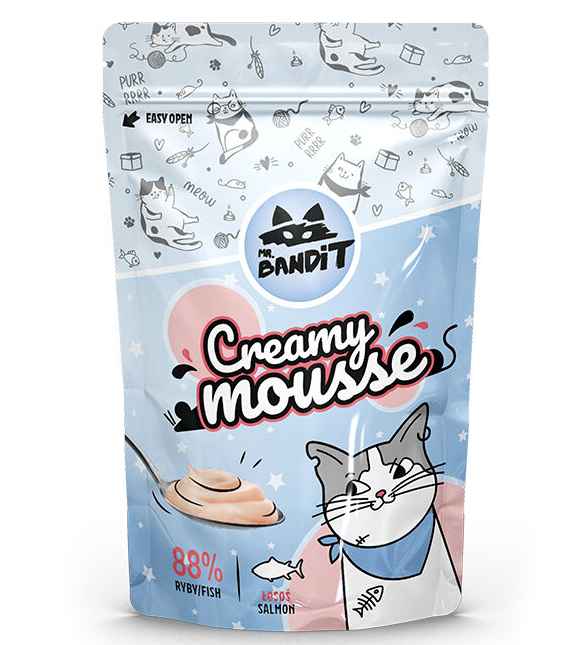Mr. Bandit Creamy Mousse with Salmon Treats for Cats, 60g