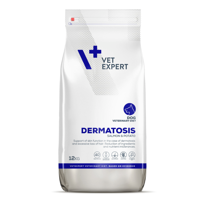 Vetexpert Dermatosis Sausā barība suņiem ar lasi, 12kg