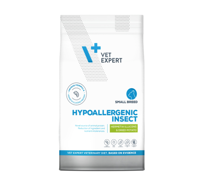 Vetexpert Hypoallergenic Insect Sausā barība mazo šķirņu suņiem, 8kg
