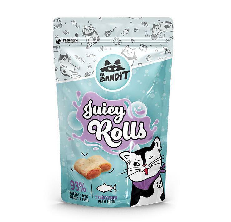 Mr. Bandit Cat Juicy Rolls with Tuna Treats for Cats, 40g