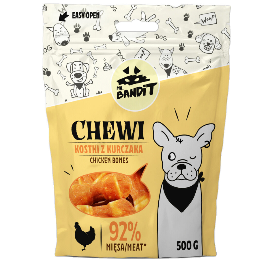 Mr.Bandit Bonso Chicken Bones Kārumi Suņiem, 500g