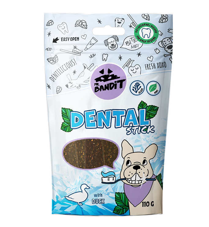Mr. Bandit Dental Sticks mit Ente Snacks für Hunde, 110 g