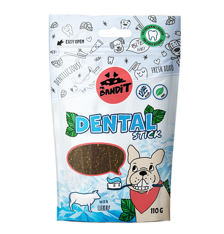 Mr. Bandit Dental Sticks mit Rind Snacks für Hunde, 110 g