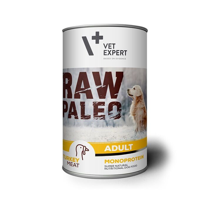 Vet Expert Raw Paleo Mitrā barība suņiem ar tītaru, 400g