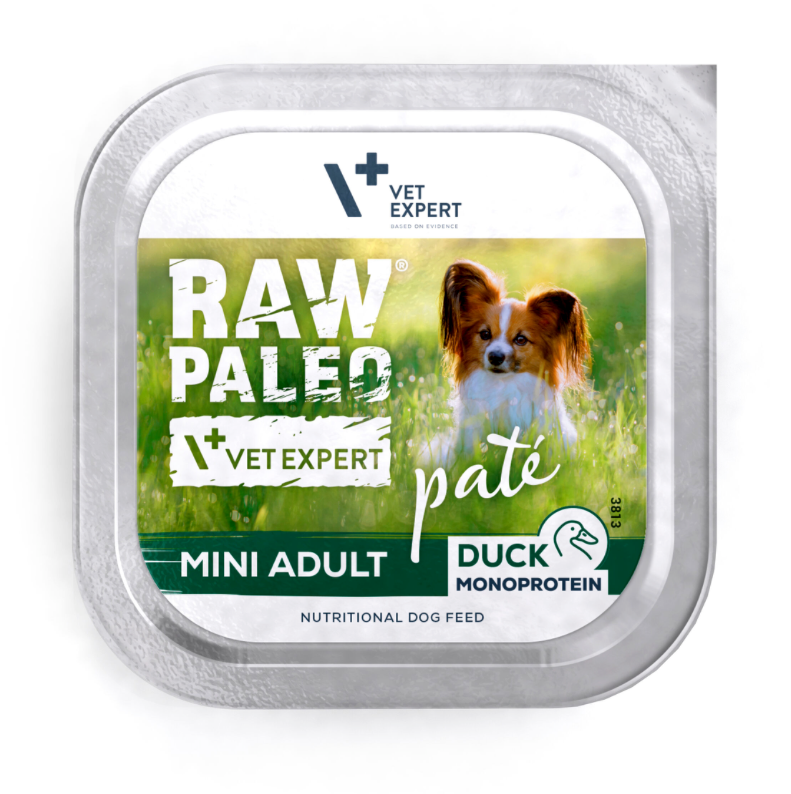 Vet Expert Raw Paleo Mitrā barība suņiem maza izmēra suņiem ar pīli, 150g