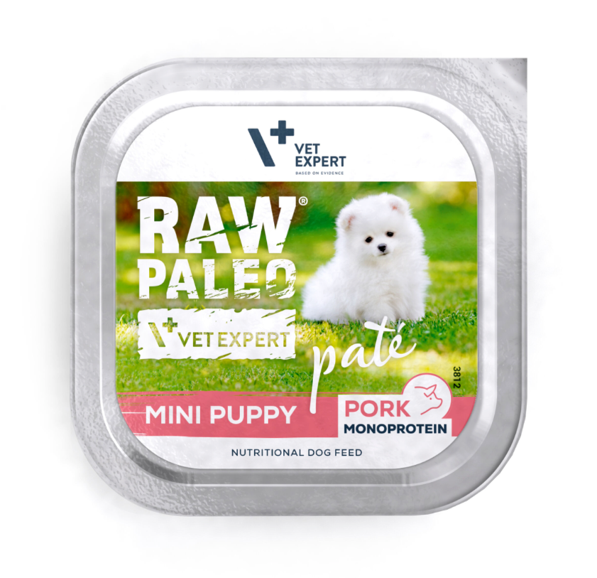 Vet Expert Raw Paleo mit Schweinefleisch für Welpen kleiner Rassen Nassfutter 150 g