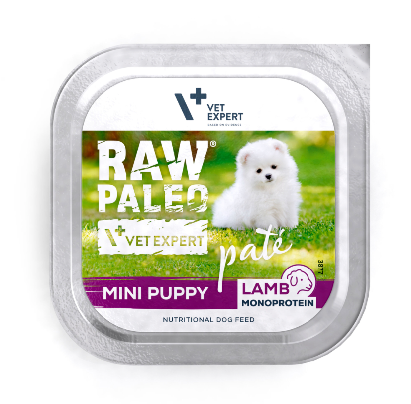 Vet Expert Raw Paleo mit Lammfleisch für Welpen kleiner Rassen Nassfutter 150 g