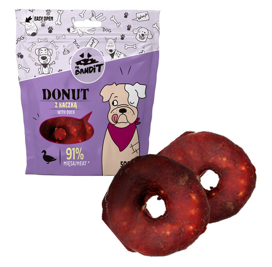Mr. Bandit Donut with Duck Treats for Dogs, 500g
