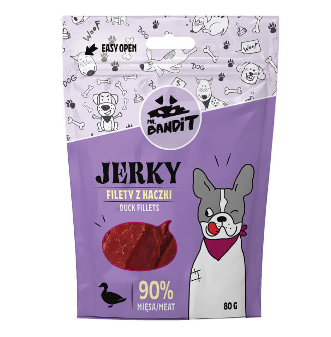 Mr. Bandit Jerky mit Ente Snacks für Hunde, 80 g