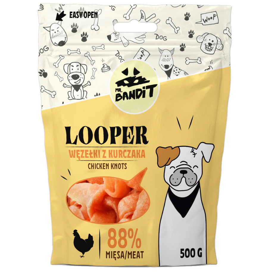 Mr. Bandit Looper with Chicken Knots Treats for Dogs, 500g
