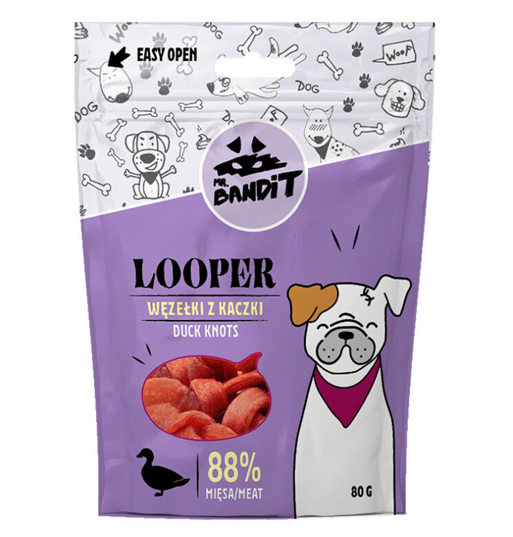 Mr. Bandit Looper with Duck Knots Treats for Dogs, 80g