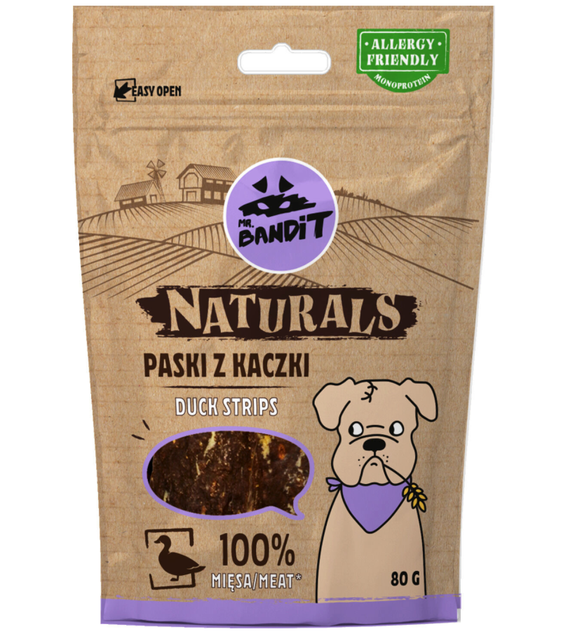 Mr. Bandit Naturals with Duck Stripes Treats for Dogs, 80g