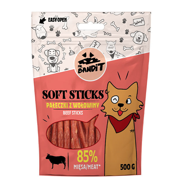Mr. Bandit Soft Sticks with Beef Treats for Dogs, 500g