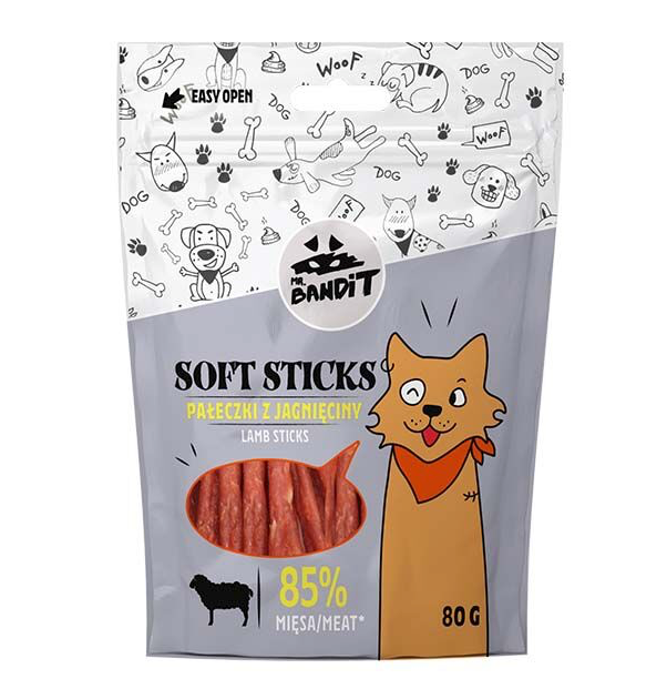 Mr. Bandit Soft Sticks with Lamb Treats for Dogs, 80g