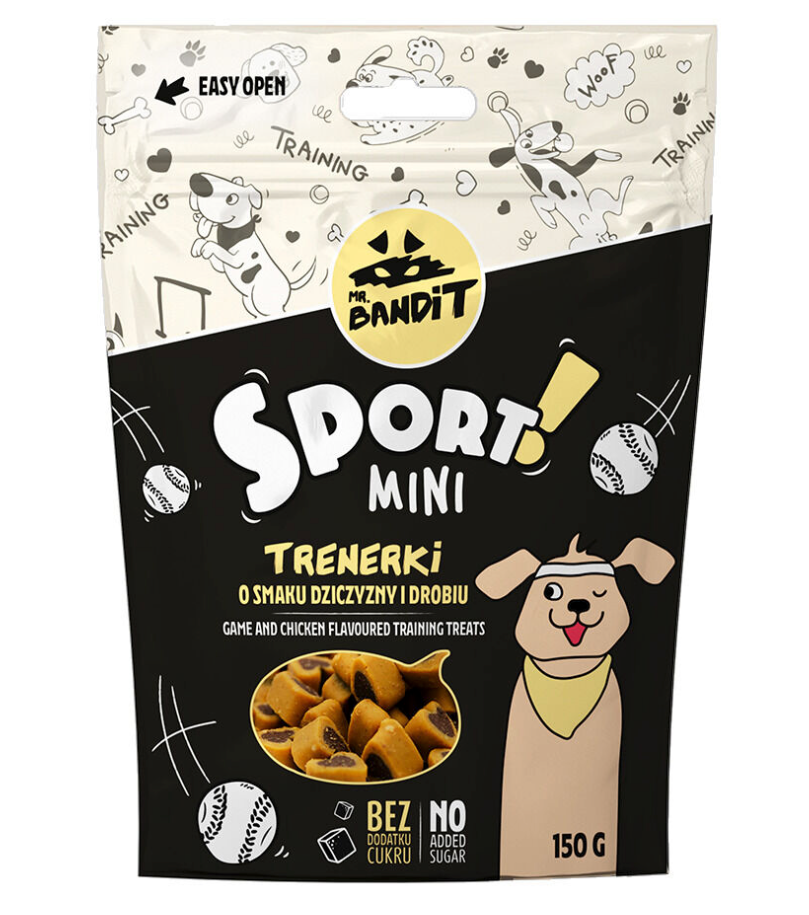 Mr. Bandit Sport Mini Breed with Game and Chicken Treats for Dogs, 150g