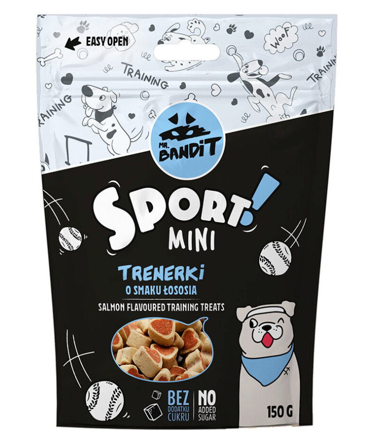 Mr. Bandit Sport Mini Breed with Salmon Treats for Dogs, 150g