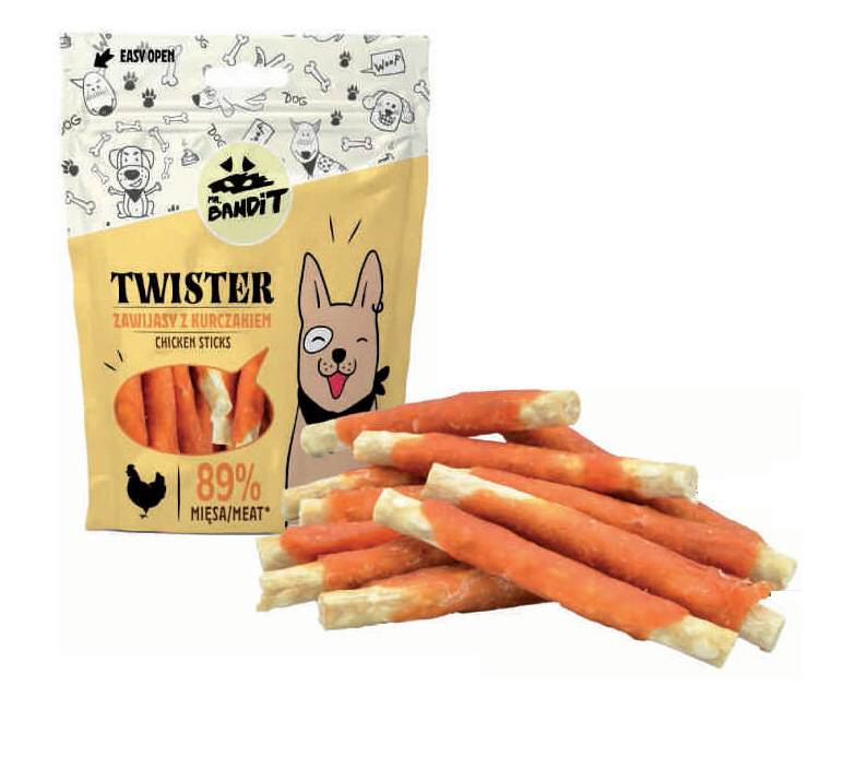 Mr. Bandit Twister with Chicken Sticks Treats for Dogs, 500g