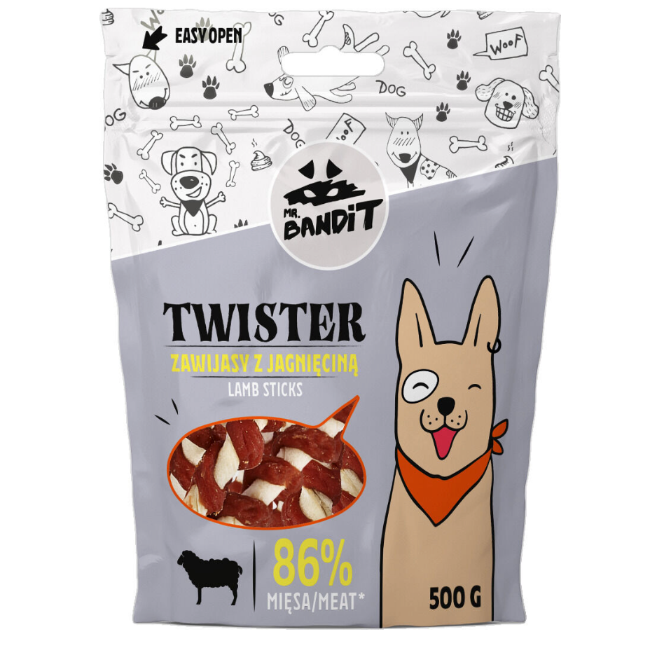 Mr. Bandit Twister with Lamb Sticks Treats for Dogs, 500g