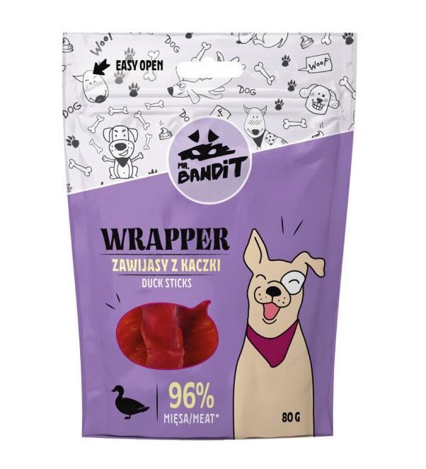 Mr. Bandit Wrapper with Duck Sticks Treats for Dogs, 80g